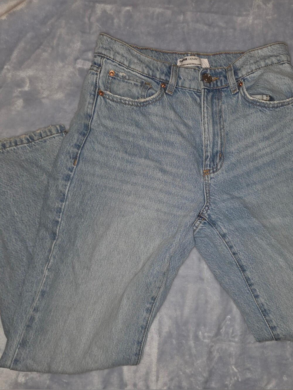 Garage Light Blue Wide-Leg High-Rise Jeans